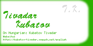 tivadar kubatov business card